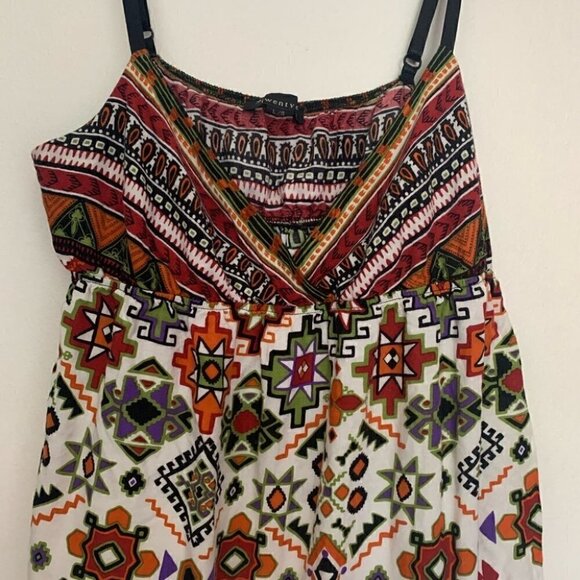 Forever 21 Boho Cami Top Festival Embroidered Tank White Orange L - Picture 2 of 7